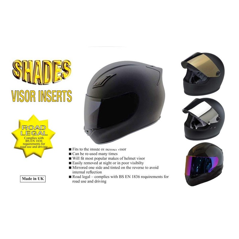 Shades Motorcycle Helmet Visor Insert ~ Dark