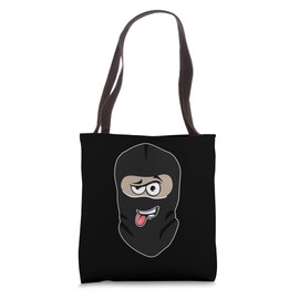 Friendly Thief Mask Tongue Out Bank Robber Gangster Kids Men Tote Bag