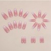 24Pcs Nude Pink Press on Nails Long Coffin Fake Nails
