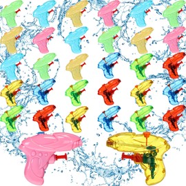 32 Pack Mini Water Gun for Boys and Girls, Colorful Blaster Squirt Guns 8 Styles Small Plastic Pistol for Beach, Water Park, Swimming Pool Party Favors