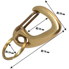 Kondo 4992834622007 Key Chain, Brass, Belt Hook, Made in Japan, Fashionable, Ring Included, Metal Fittings, Black