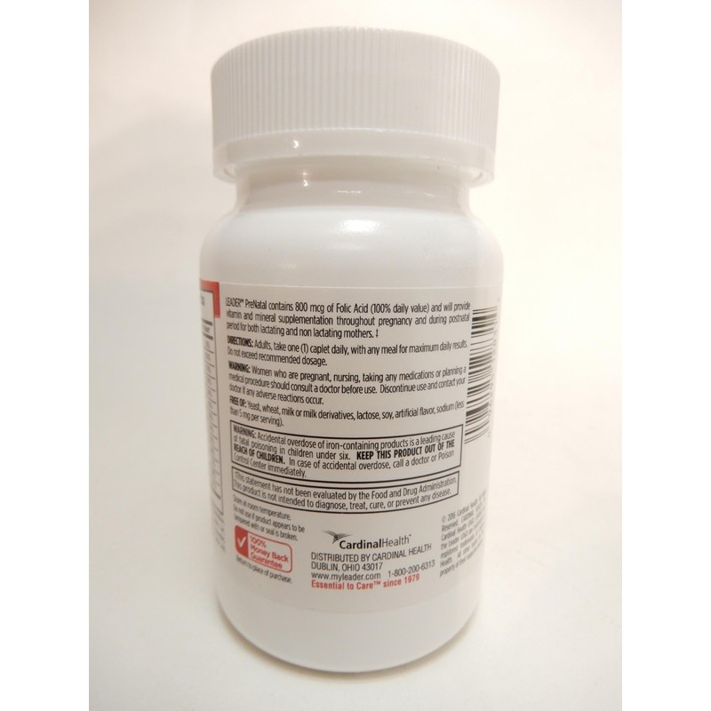 Leader Prenatal Vitamins Caplets 100 CT (PACK OF 3) by
