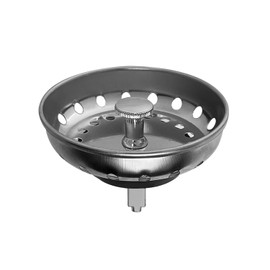 Kitchen Sink Strainer and Stopper Stainless Steel Basket for 3-1/2 Inch Standard Drain, Universal Fit, Easy Install, Rust-Proof Drain Strainer