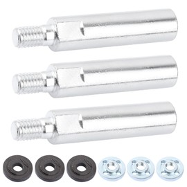 Grinder Extension Shaft 3/8" M10 Thread Angle Grinder Extension Connecting Rod Compatible with Model 100 Angle Grinders and Polishers with Lock Nuts - 3 Pcs