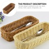 DOITOOL Woven Flatware Basket, Wicker Cutlery Basket, Imitation Rattan Chopsticks