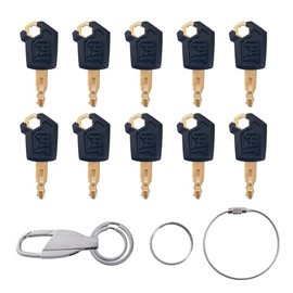 5P8500 Cat Key Heavy Equipment Keys Set with Keychain Compatible with Caterpillar Excavators, Bulldozers, Loaders Heavy Duty Replacement Machine Keys 10 PCS