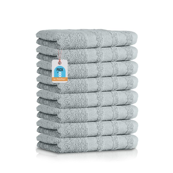 HolyDays® Guest Towels Set of 8 (Grey, 30 x 50 cm)