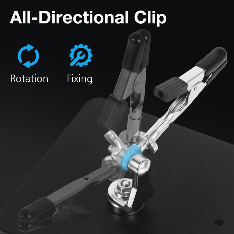 Compact 4-Arm Soldering Aid Third Hand with Magnetic Base, 360°