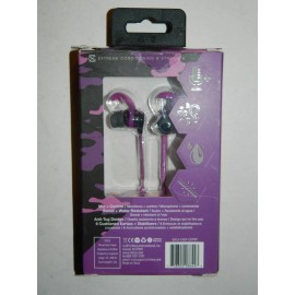Ecko Unltd. NEW Ecko Unlimited Purple Combat Sport Stereo Earphones Earbuds Mic EKU-CBT-CPRP