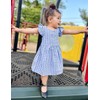 AGQT Baby Girls Plaid Dress Gingham Fly Sleeve Backless Summer