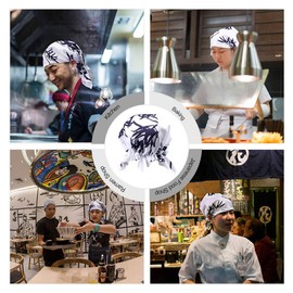 Cabilock Japanese Sushi Chef Hat Kitchen Waiter Cook Chef Cap Hat Skull Cap for Men and Women (White Bamboo)