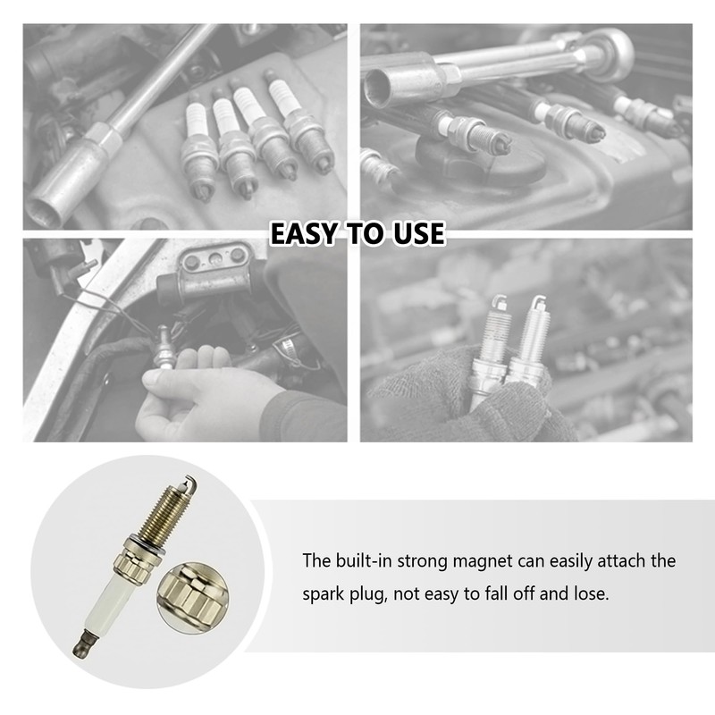 5PCS Magnetic Spark Plug Socket Set,Include Thin Wall 12 Point