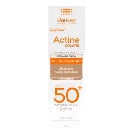 Darrow Actine Color Protector Solar Efecto Base Tono Medio 40g