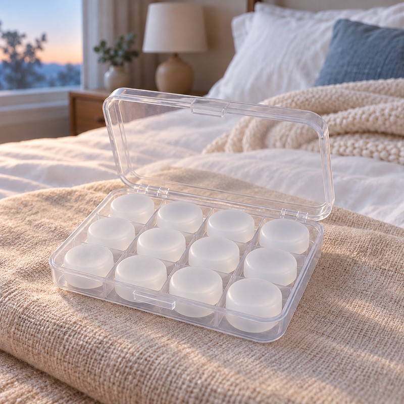 Silicone Ear Plugs for Sleeping – 12 Pcs (6 Pairs)