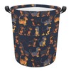 Dachshund Dog Print Blue Laundry Basket Oxford Fabric Laundry Hamper