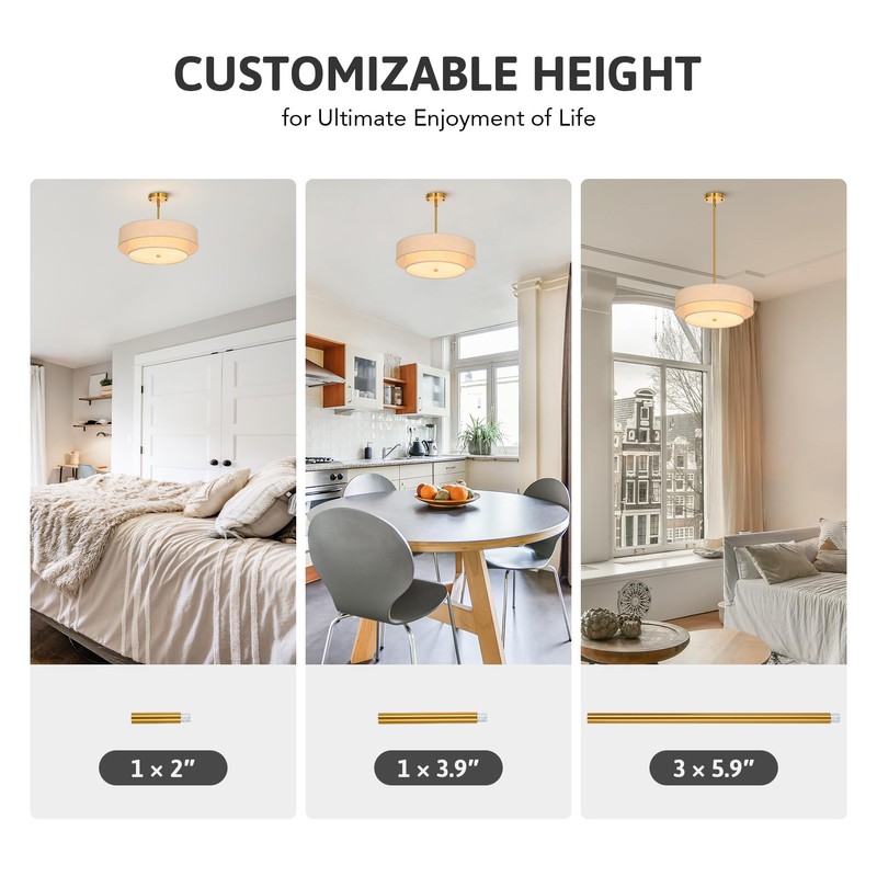VONLUCE 4-Light Modern Chandeliers, 18" Chandeliers for Dining Room with