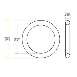 TA-VIGOR 10Pcs Nitrile Rubber O-Rings, 90mm OD 84mm ID 3mm Width Rubber Washers Spacer O-Rings Gasket kit, Metric Sealing Gasket for Hose, Faucet, Automotive, Plumbing