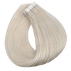 Full Shine Tape in Hair Extensions Remy Human Hair White