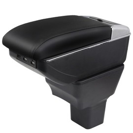 HRCHCG for Nissan Kicks Armrest 2016-2023, Car Center Console Organizer with Middle Mompartment, Easy Installation with Drink Holder (7 USB)