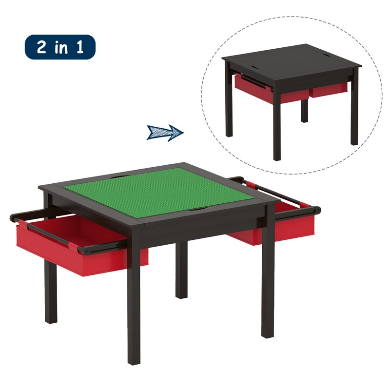 UTEX 2 in 1 Kids Construction Play Table with Storage