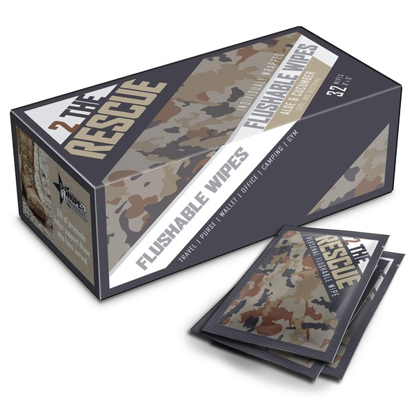 "2 THE RESCUE" Travel Wipes (Camo) [32 Pack]