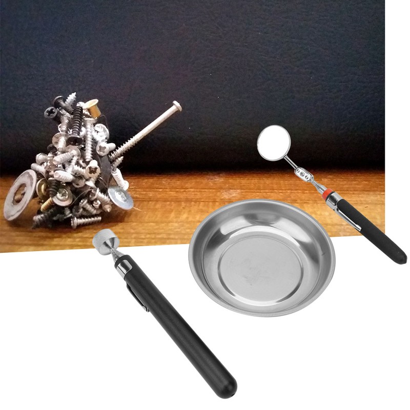 3pcs Magnetic Tool Set Screw Tray Telescopic Pickup Tool Inspection
