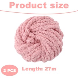 Thick Wool for Hand Knitting, 2 x 250 g, Chenille Chunky Wool, 2 cm Wool, Thick Yarn, Soft Arm Knitting, XXL Wool for Crocheting, Can be Used for Knitting Blankets, Scarves and Hats (Pink)