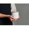 ONEMORE Garlic Keeper with Lid, Ceramic Garlic Saver 4 inch,