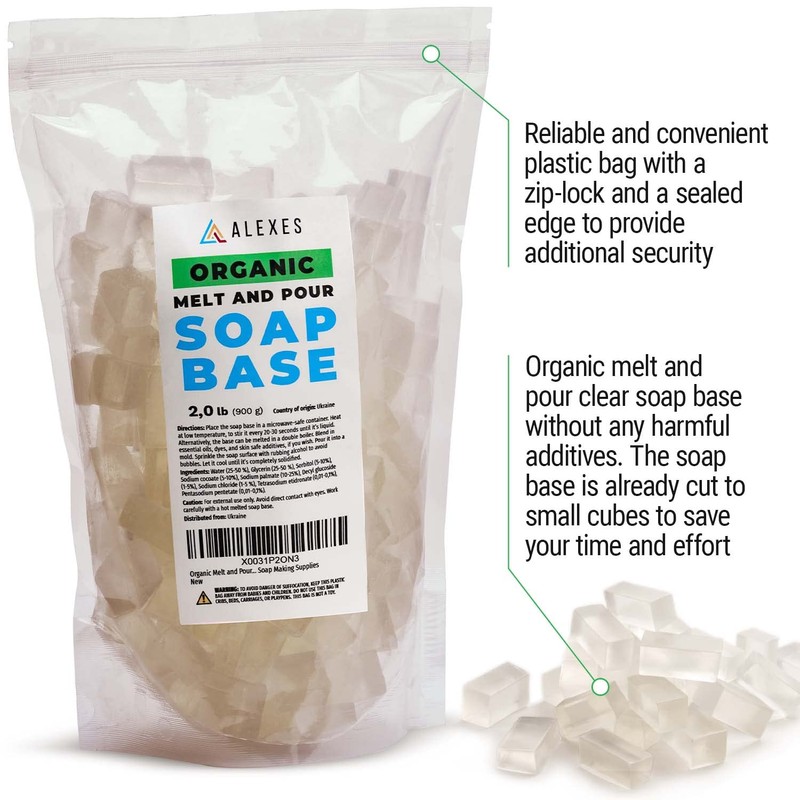 Organic Melt and Pour – ALEXES 2 lb Soap Base