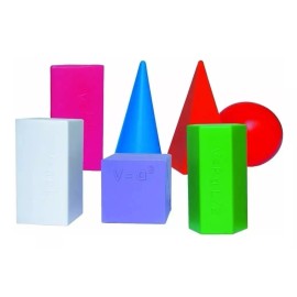 Hacer y Aprender Cuerpos Geométricos Sólidos 8 Pzs. Matemáticos De Plástico