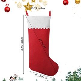 Asisca 1 Pack Jumbo Felt Christmas Stockings, 38 Inches Large Blue and White Felt Christmas Stockings for Xmas Tree Fireplace Hanging Decor and Holiday Party Family Home Decorations