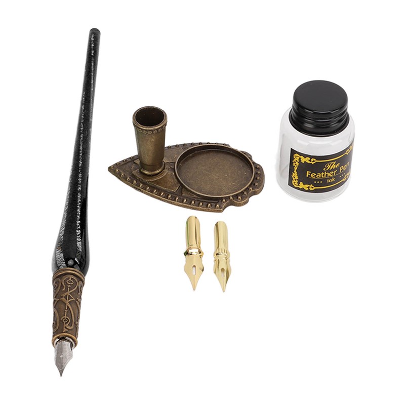 Feather Pen Set Durable Creativity Easy Writing Stationery Gift Box