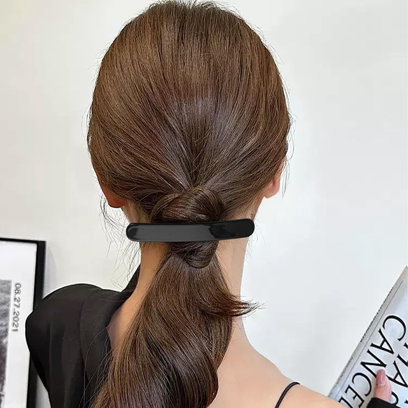 Women's Hair Clips Black Spring Clip Shiny Hair Clip Removable