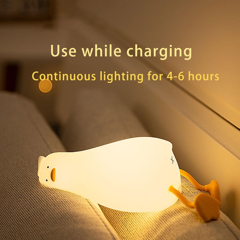 BOATHOG Lying Flat Duck Night Light,Three Level Dimmable Touch Control