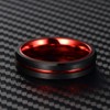 QUEENWISH 8mm Red&Black Tungsten Carbide Ring Mens Two Tone Wedding