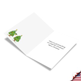 NobleWorks - 12 Hilarious Christmas Greeting Cards - Funny Boxed Cartoon Notecards, Adult Holiday Humor (1 Design, 12 Cards) - Tree Earrings C3398XSG-B12x1