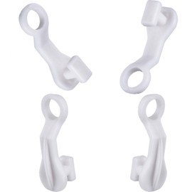 Curtain Glider Hooks White Plastic Curtain Hook, Pack of 50