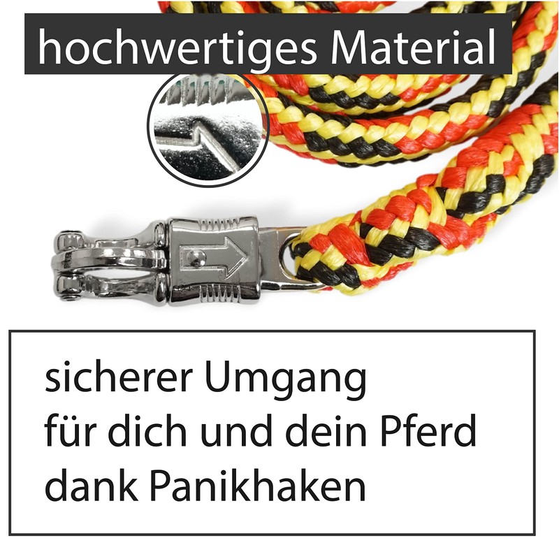 Lead Rope with Panic Hook, for Horses, Ponies, Shetty, Donkey,