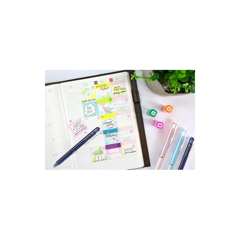 Pilot Frixion Design Series Retractable Erasable Gel Pen, 0.5 mm,