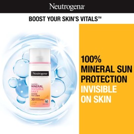Neutrogena Purescreen+ Invisible Daily Defense Mineral Sunscreen for Face with SPF 30, Broad Spectrum Mineral Sunscreen with Vitamin E, Water Resistant, Fragrance-Free, 1.4 fl. oz