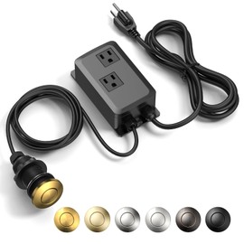 ANWOLL Garbage Disposal Air Switch Kit -Professional- Dual Outlet, Sink Top Waste Disposer On/Off, Garbage Disposal Button, Brass Made Cover, UL Listed