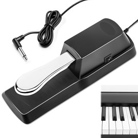 HONGHCL Pedal de Sustain Universal - Pedal Sostenido para Teclado con Interruptor de Polaridad, Pedal Sustain Piano con Base Antideslizante para Piano Eléctrico, Teclado MIDI, Sintetizador
