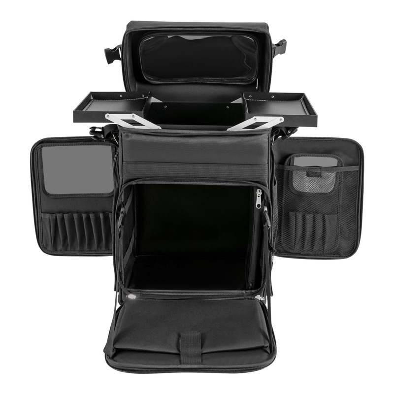 GDAE10 Makeup Train Case, Rolling Professional Soft Sided Makeup Case