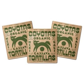 Coyotas Organic Cassava Tortillas - Large Size (6 Count) - Gluten-Free, Non-GMO, Grain-Free, Paleo-Friendly (3 Packs)