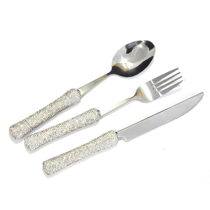 Bestbling Bling Rhinestone Crystal Dazzling Culinary Utensils Travel Set for