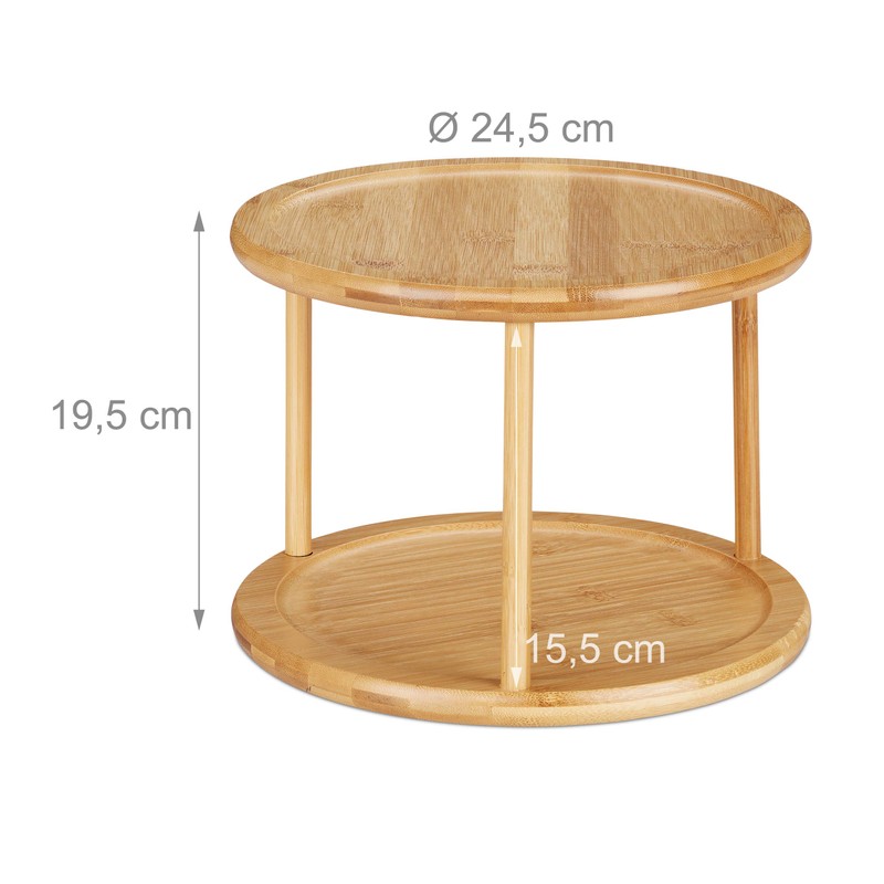 Relaxdays Revolving Spice Rack, Shelf Organiser, Cosmetic Stand, Kitchen Carousel,