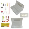 Fish Rig Travel Fishing Tackle Box + Tackle. 30 Essential