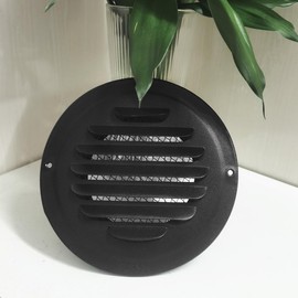 JSIXASO Ventilation Grille 150 mm Black Stainless Steel Exhaust Air Grille for Fireplace Kitchen Bathroom Ventilation (Black 150 mm/1 Piece)