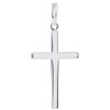 Jewelry America 14k Solid White Gold Classic Plain Religious Cross