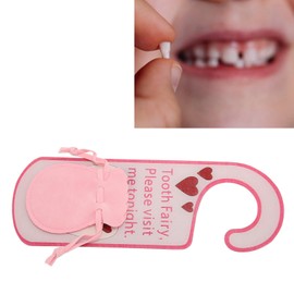 Tooth Fairy Money Holder Made of Meaningful Acrylic with Lovely Sweet Colors Tooth Fairy Door Hanger Bag Never Fade for Kids with Tooth Loss (Roseate)